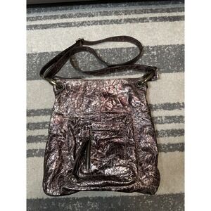 marco buggiani leather bag gold bronze Adjustable crossbody Strap satchel